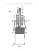 Screw-type metered dispenser with feed-containing piston drive mechanism diagram and image