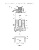 Push-botton metered dispenser with feed-containing piston drive mechanism diagram and image