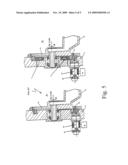 MACHINING CENTER WITH A ROTATABLE AND PIVOTABLE WORKPIECE TABLE HAVING A CLAMPING DEVICE FOR THE ROTATION AXIS diagram and image