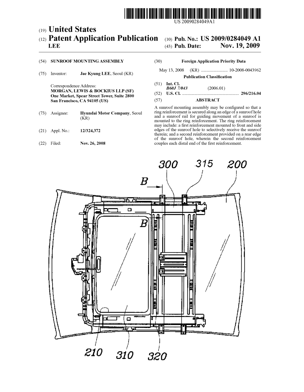 Sunroof Mounting Assembly - diagram, schematic, and image 01