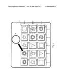 Magnified symbol feature for gaming devices diagram and image