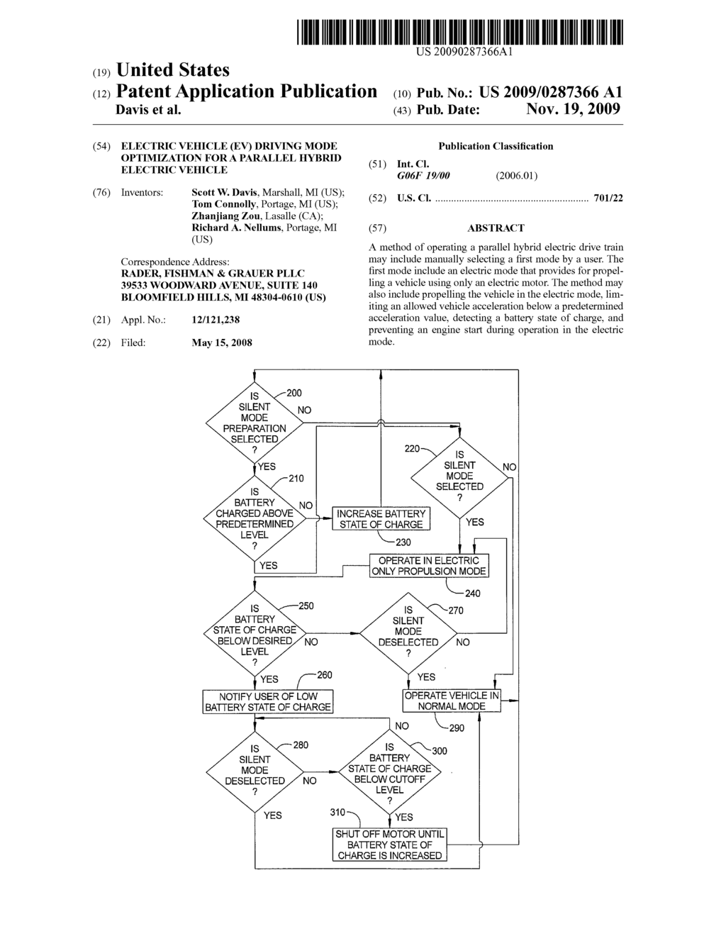 ELECTRIC VEHICLE (EV) DRIVING MODE OPTIMIZATION FOR A PARALLEL HYBRID ELECTRIC VEHICLE - diagram, schematic, and image 01