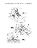 FOOTWEAR DEVICE WITH SCROLLING LIGHT EMITTING DIODE DISPLAY diagram and image