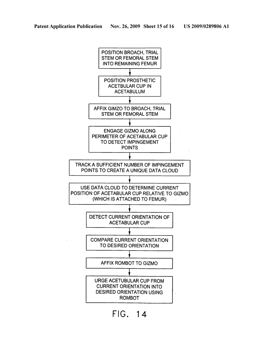 COMPUTER-GUIDED SYSTEM FOR ORIENTING THE ACETABULAR CUP IN THE PELVIS DURING TOTAL HIP REPLACEMENT SURGERY - diagram, schematic, and image 16