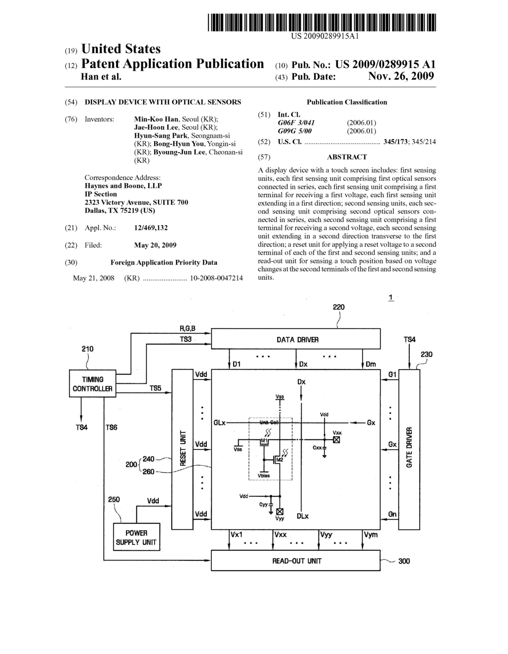 DISPLAY DEVICE WITH OPTICAL SENSORS - diagram, schematic, and image 01