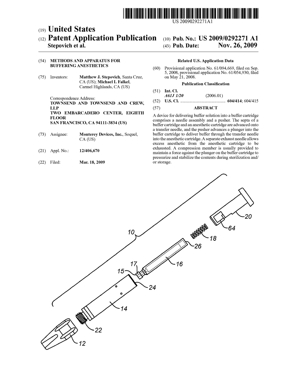 METHODS AND APPARATUS FOR BUFFERING ANESTHETICS - diagram, schematic, and image 01