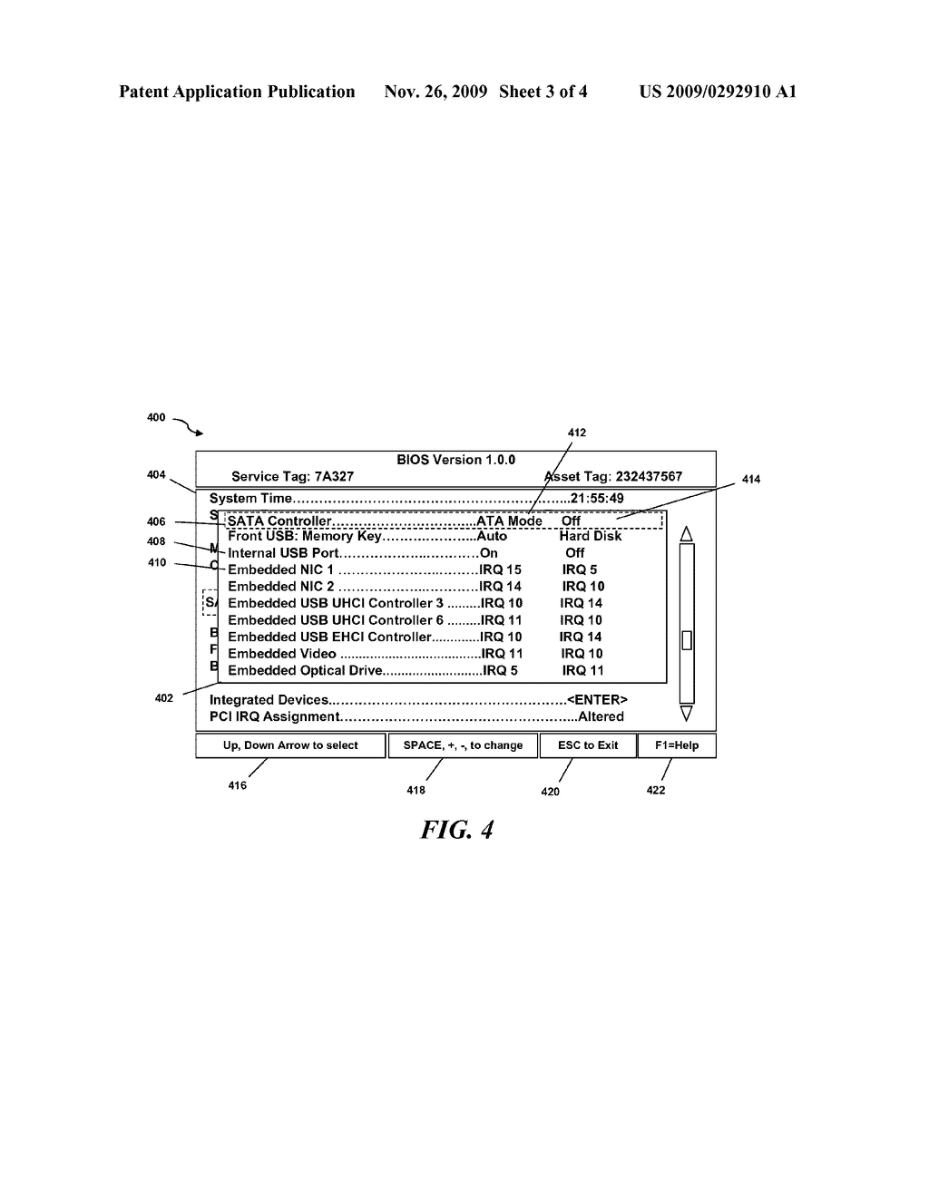 SYSTEM AND METHOD OF ACCESSING BIOS CHANGE SUMMARY INFORMATION WITHIN A BIOS OPERATING ENVIRONMENT - diagram, schematic, and image 04