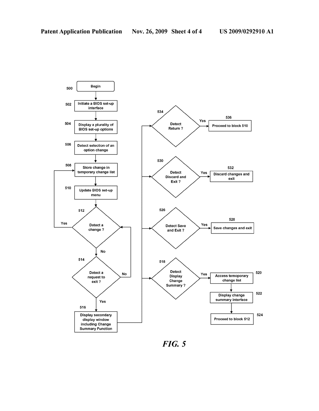 SYSTEM AND METHOD OF ACCESSING BIOS CHANGE SUMMARY INFORMATION WITHIN A BIOS OPERATING ENVIRONMENT - diagram, schematic, and image 05