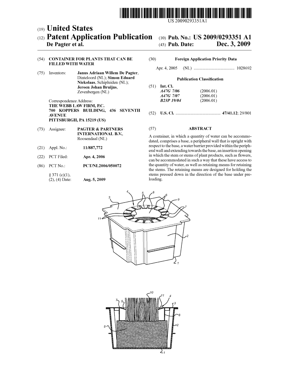 Container for Plants That can be Filled with Water - diagram, schematic, and image 01