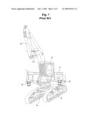 STEP APPARATUS FOR HEAVY CONSTRUCTION EQUIPMENT AND TREE HARVESTER HAVING LEVELING SYSTEM diagram and image