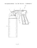 Holder apparatus adapted for gripping and operating a sprayer diagram and image