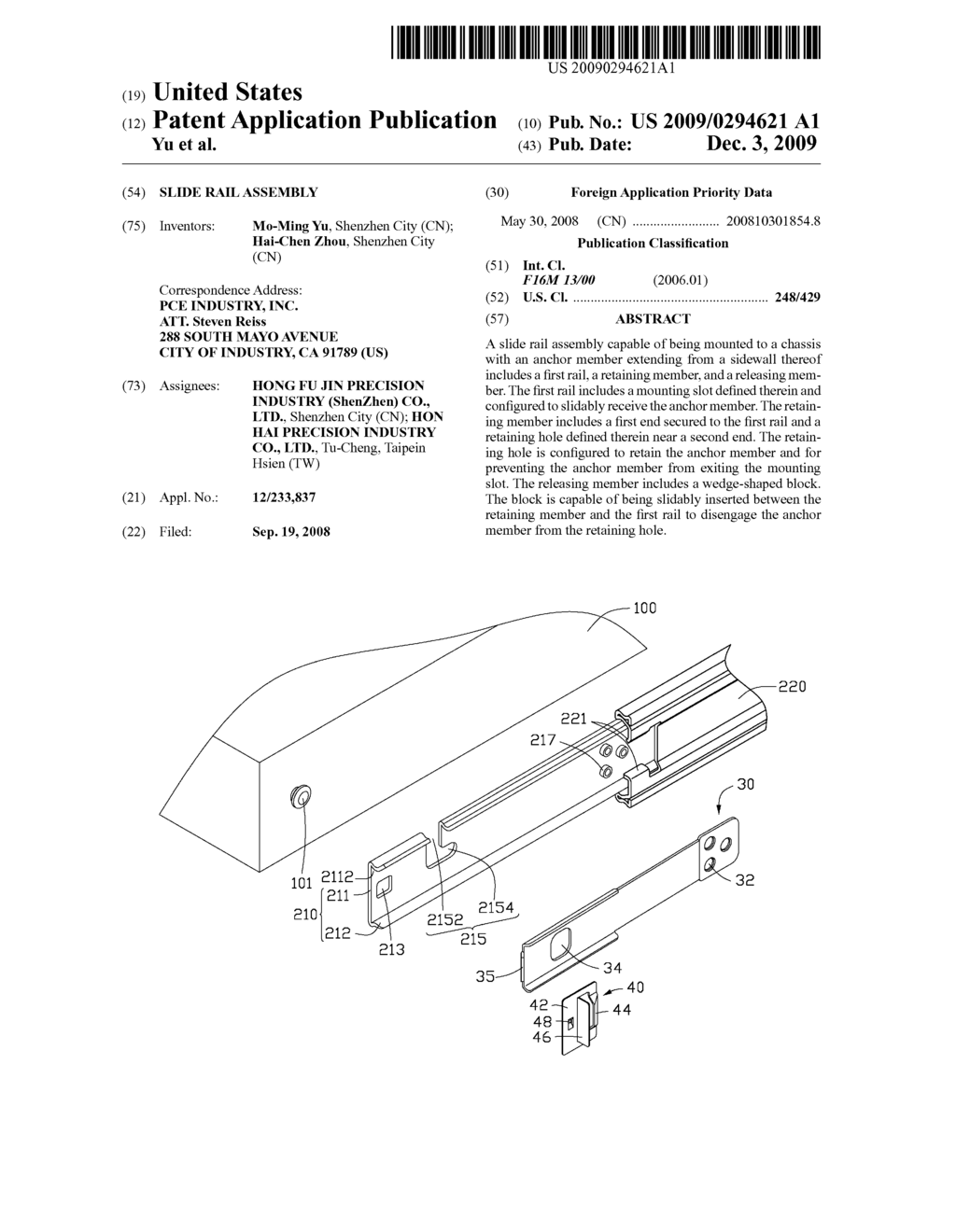 SLIDE RAIL ASSEMBLY - diagram, schematic, and image 01