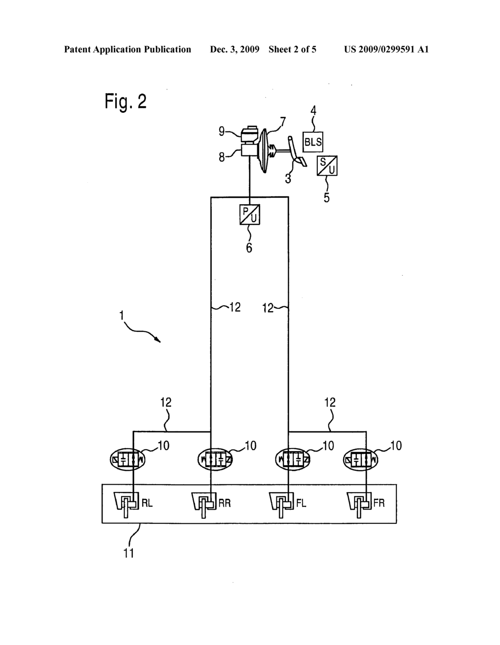 Recovery of energy in a hybrid vehicle having a hydraulic or pneumatic braking system - diagram, schematic, and image 03