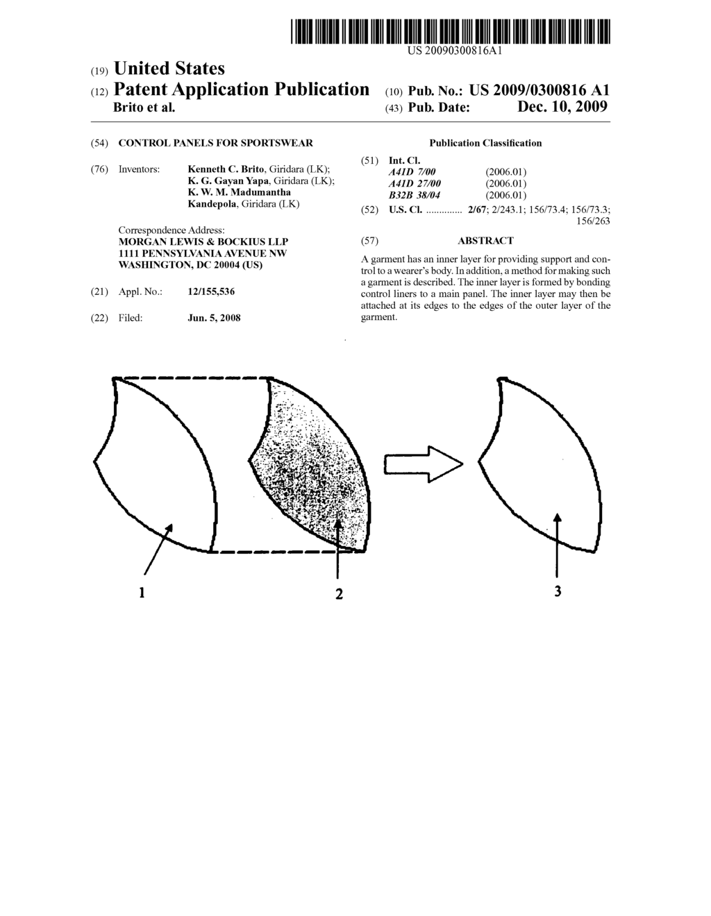 Control panels for sportswear - diagram, schematic, and image 01