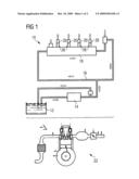 Fuel rail of a combustion engine diagram and image