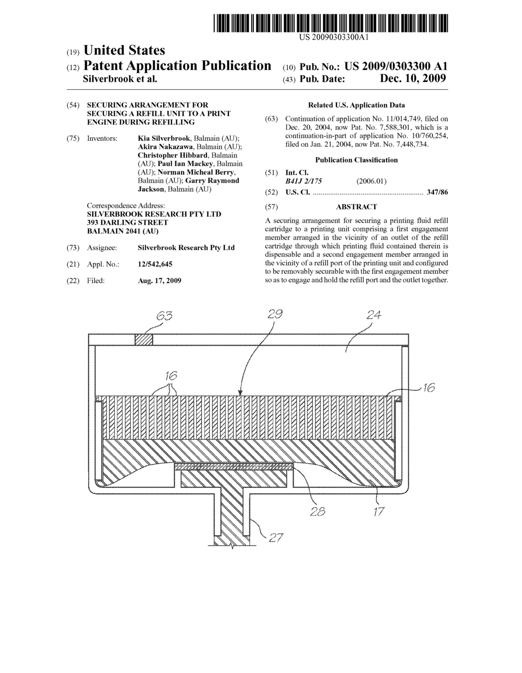 SECURING ARRANGEMENT FOR SECURING A REFILL UNIT TO A PRINT ENGINE DURING REFILLING - diagram, schematic, and image 01