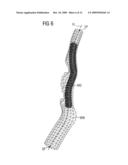 Method and simulation device for structurally individualized simulation of the introduction of a wall support element into a section of a tubular structure diagram and image