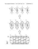 Method and simulation device for structurally individualized simulation of the introduction of a wall support element into a section of a tubular structure diagram and image