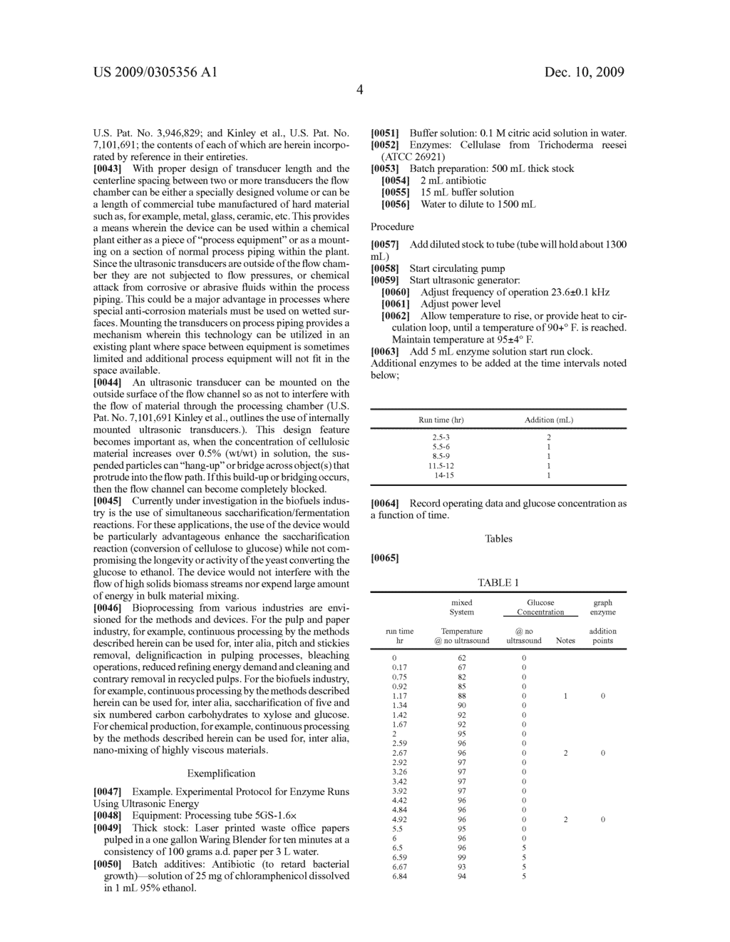 METHODS AND APPARATUS FOR THE USE OF ULTRASONIC ENERGY TO IMPROVE ENZYMATIC ACTIVITY DURING CONTINUOUS PROCESSING - diagram, schematic, and image 14