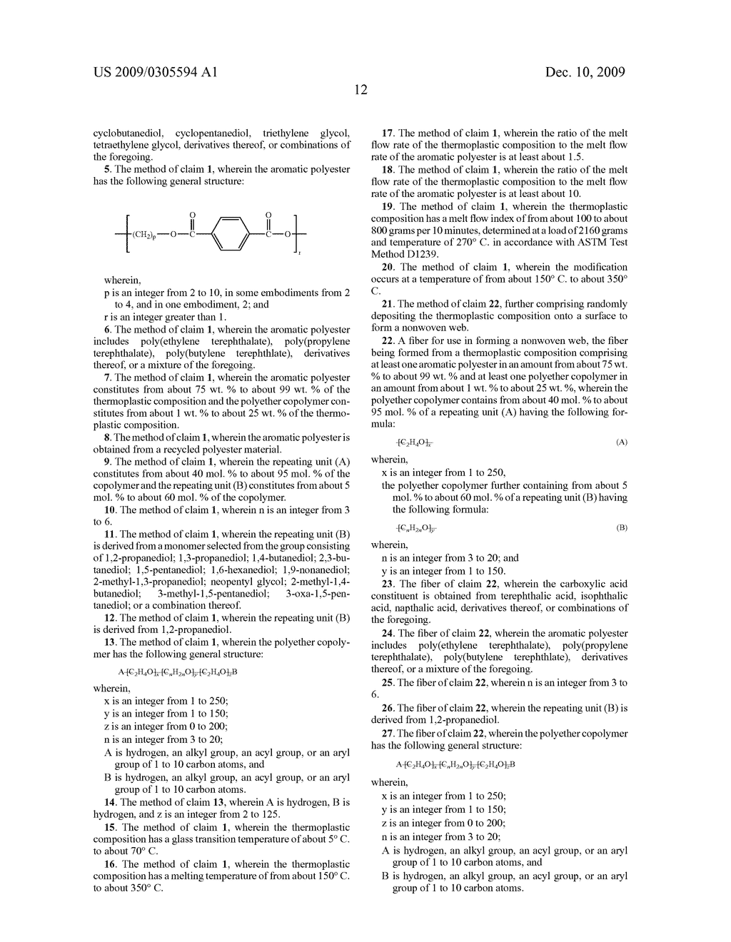 Fibers Formed from Aromatic Polyester and Polyether Copolymer - diagram, schematic, and image 14