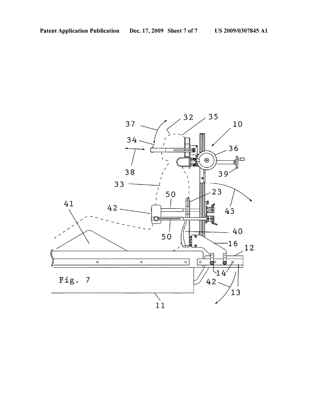 Shoulder surgery attachment for a surgical table - diagram, schematic, and image 08