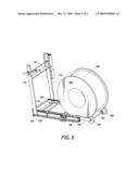 Foot Operated Lever-Lift Vertical Reel Unroller Assembly diagram and image