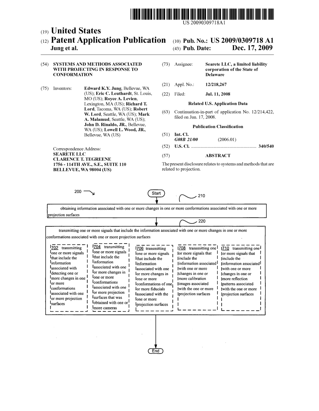 SYSTEMS AND METHODS ASSOCIATED WITH PROJECTING IN RESPONSE TO CONFORMATION - diagram, schematic, and image 01