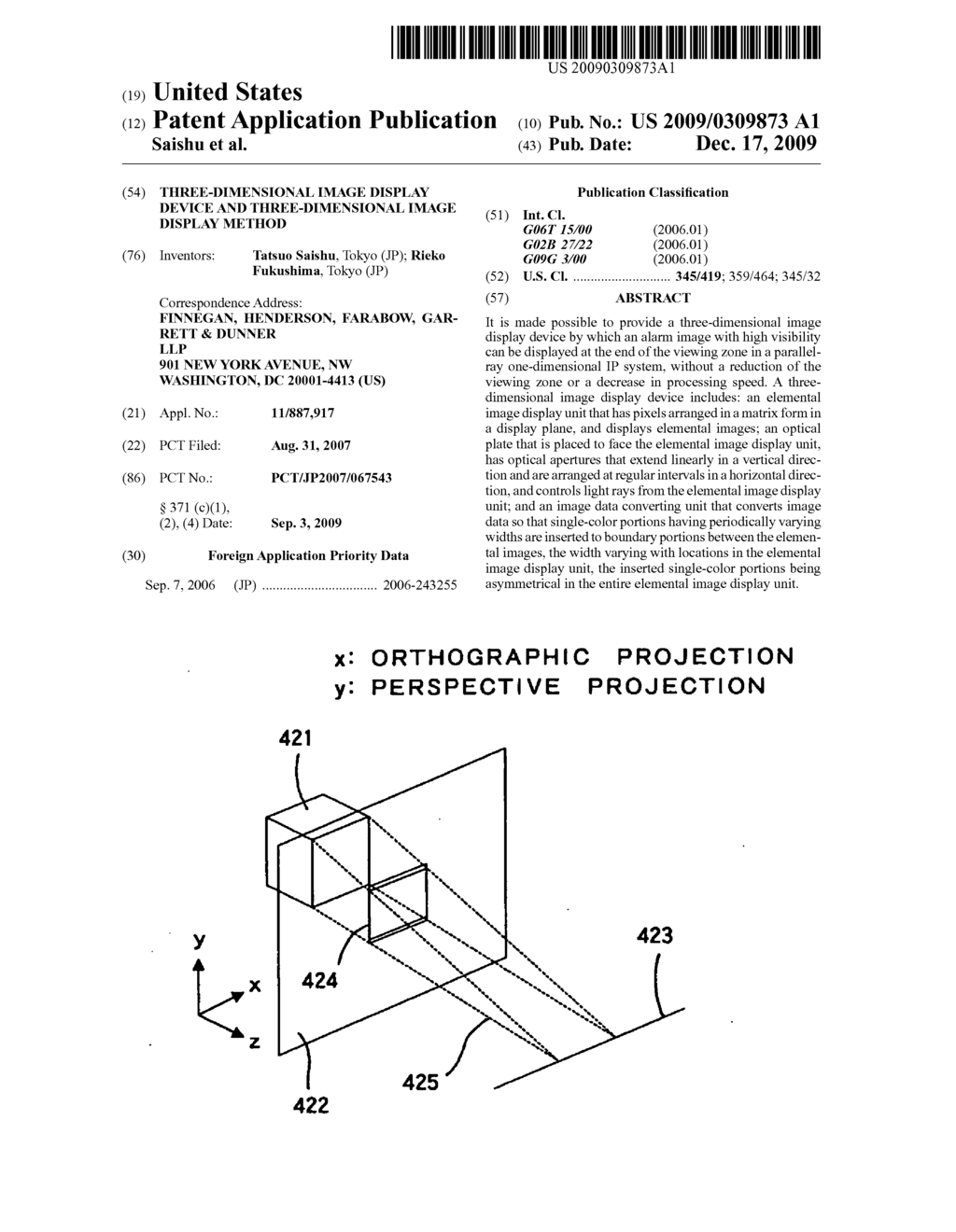 THREE-DIMENSIONAL IMAGE DISPLAY DEVICE AND THREE-DIMENSIONAL IMAGE DISPLAY METHOD - diagram, schematic, and image 01