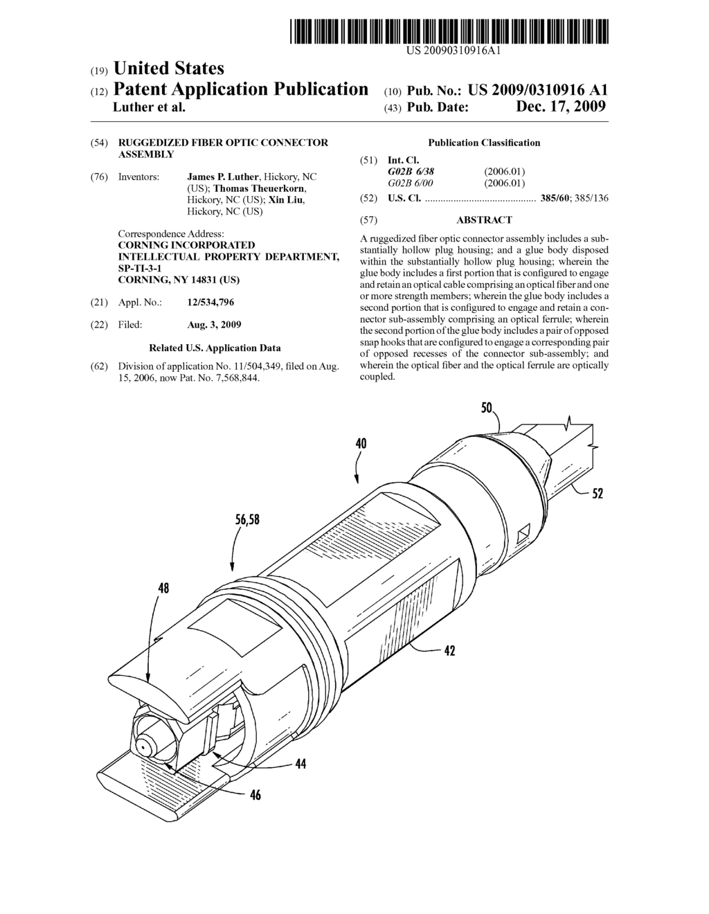 Ruggedized Fiber Optic Connector Assembly - diagram, schematic, and image 01