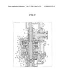 Compact transmission preventing a vehicle from moving backward on a slope diagram and image