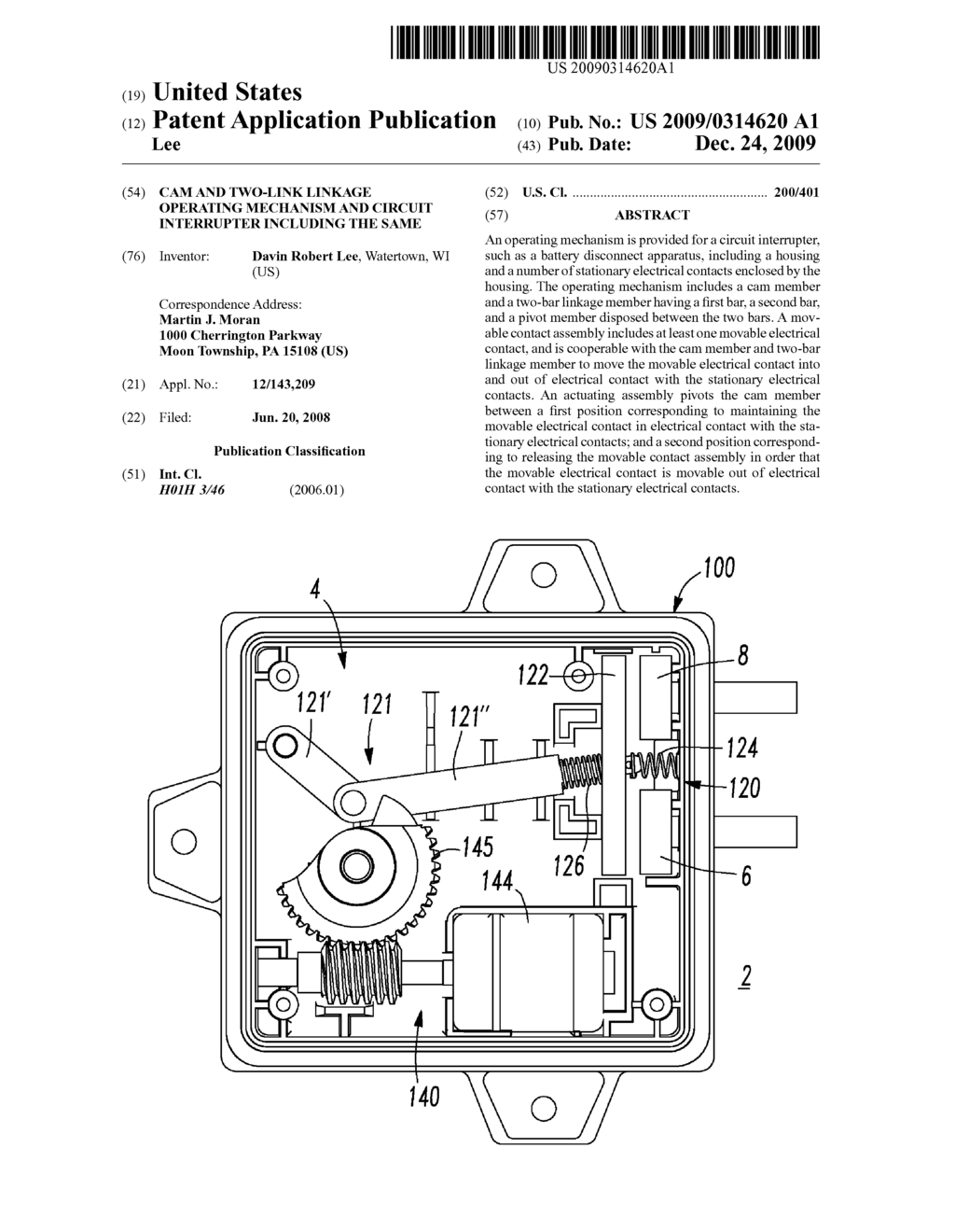 CAM AND TWO-LINK LINKAGE OPERATING MECHANISM AND CIRCUIT INTERRUPTER INCLUDING THE SAME - diagram, schematic, and image 01