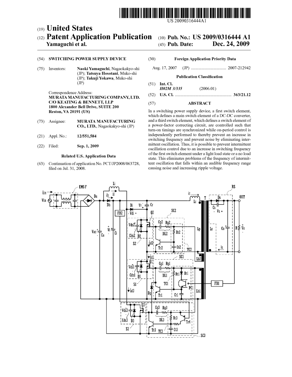 SWITCHING POWER SUPPLY DEVICE - diagram, schematic, and image 01