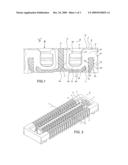 Board-to-board connector for mounting on a circuit board diagram and image