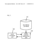 AUDIO CONTENT GENERATION SYSTEM, INFORMATION EXCHANGING SYSTEM, PROGRAM, AUDIO CONTENT GENERATING METHOD, AND INFORMATION EXCHANGING METHOD diagram and image