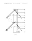 Double-skin and moveable-sunshade facade system diagram and image