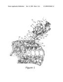 Turbocharger System for Internal Combustion Engine With Reduced Footprint Turbocharger Mounting Pedestal diagram and image