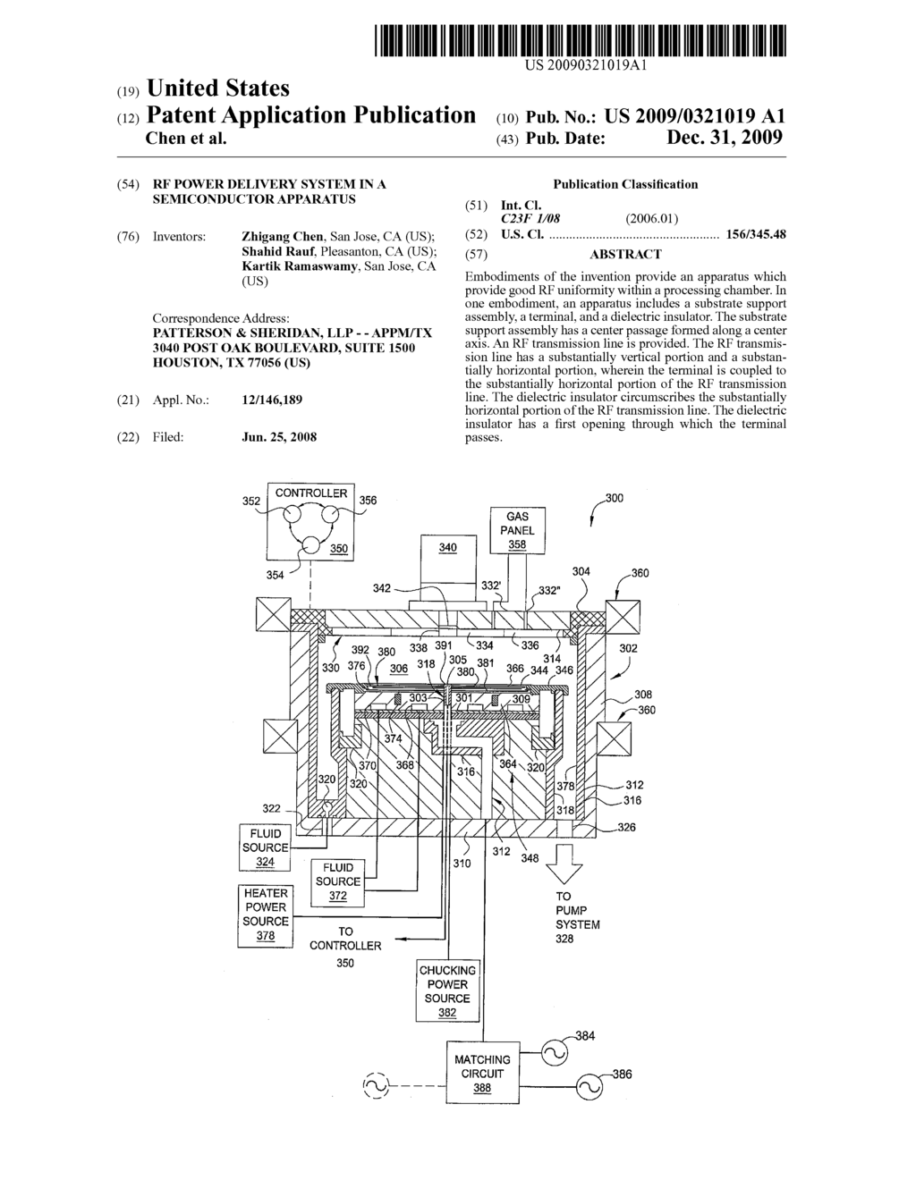 RF POWER DELIVERY SYSTEM IN A SEMICONDUCTOR APPARATUS - diagram, schematic, and image 01