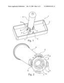 Water tank and seperately formed filter cartridge connection element which can be connected to said water tank diagram and image