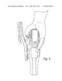 Retention holster having an extended pivot guard diagram and image