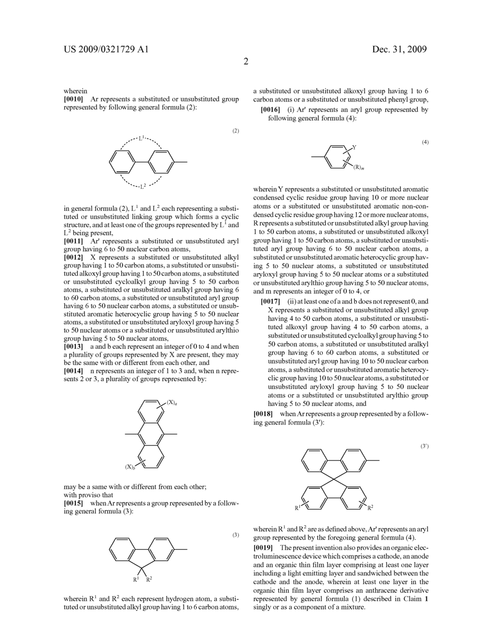 Anthracene Derivatives and Organic Electroluminescent Devices Made by Using the Same - diagram, schematic, and image 03