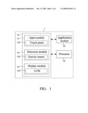 METHOD AND SYSTEM FOR ADJUSTING ORIENTATIONS OF USER INTERFACES BY DETECTING GRAVITY ACCELERATION VALUES diagram and image