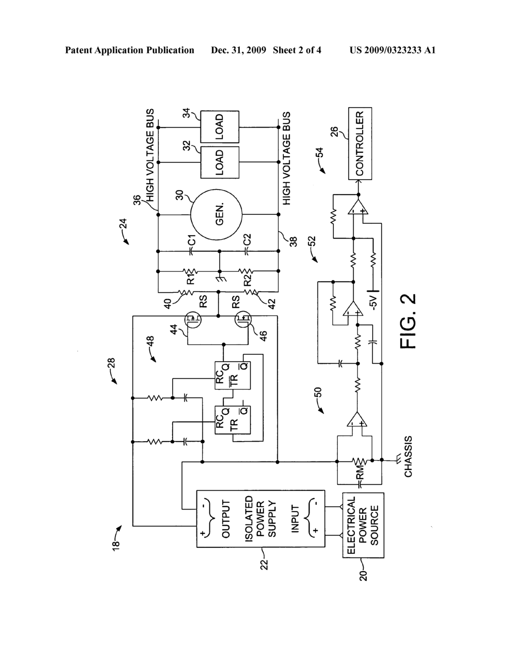 APPARATUS AND METHOD OF DETERMINING INSULATION RESISTANCE IN AN UNGROUNDED MOBILE VEHICLE ELECTRICAL BUS SYSTEM - diagram, schematic, and image 03