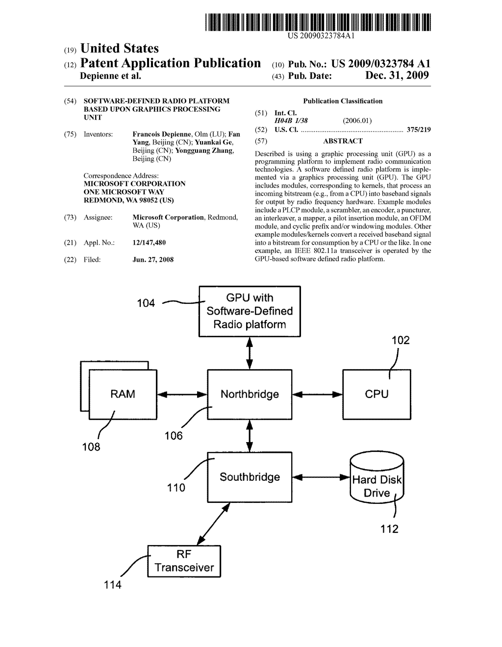 Software-Defined Radio Platform Based Upon Graphics Processing Unit - diagram, schematic, and image 01