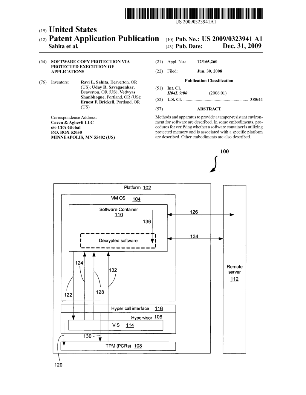 SOFTWARE COPY PROTECTION VIA PROTECTED EXECUTION OF APPLICATIONS - diagram, schematic, and image 01