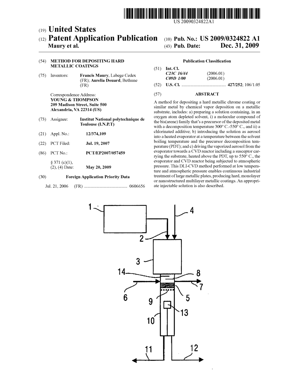 METHOD FOR DEPOSITING HARD METALLIC COATINGS - diagram, schematic, and image 01