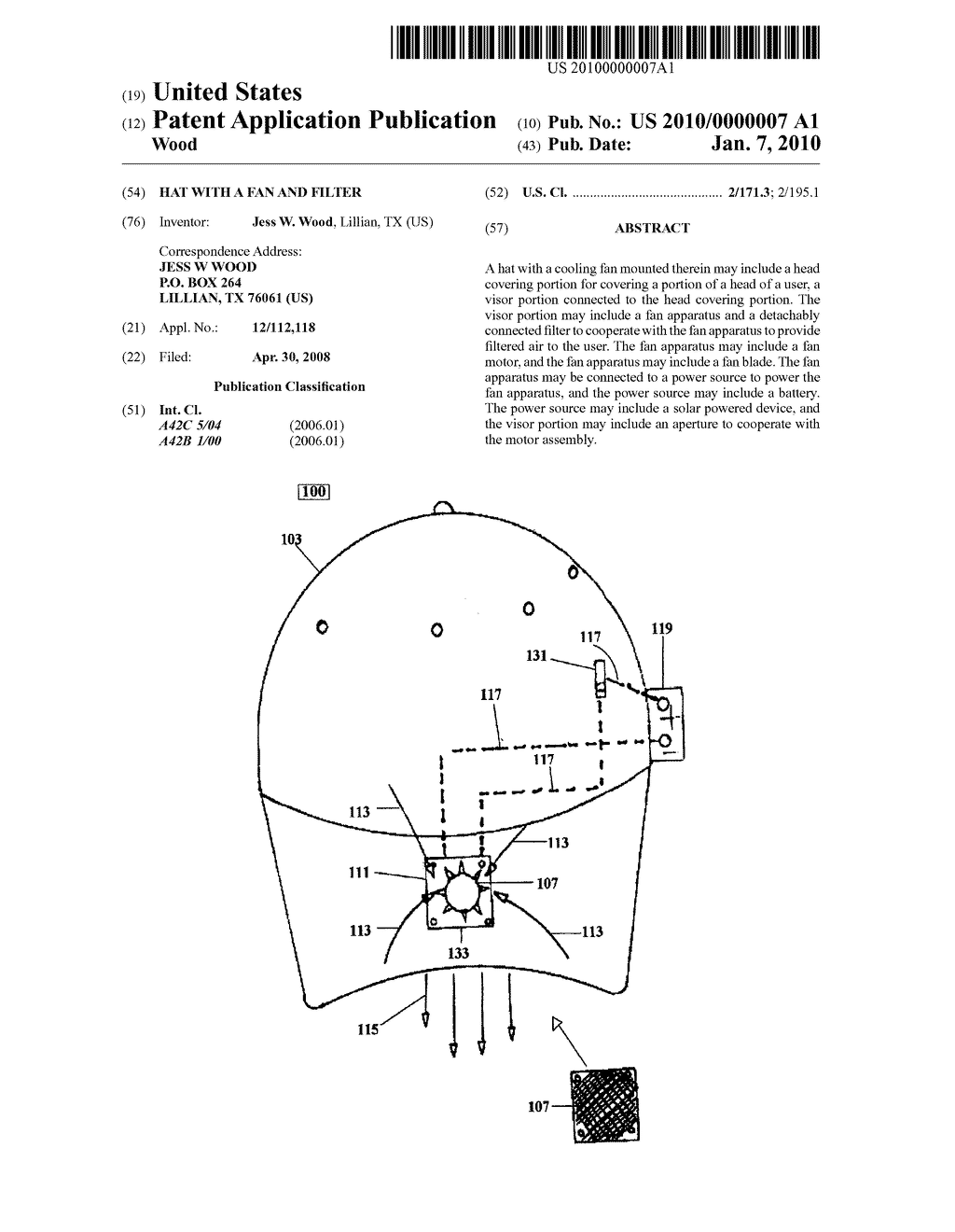 Hat with a Fan and Filter - diagram, schematic, and image 01