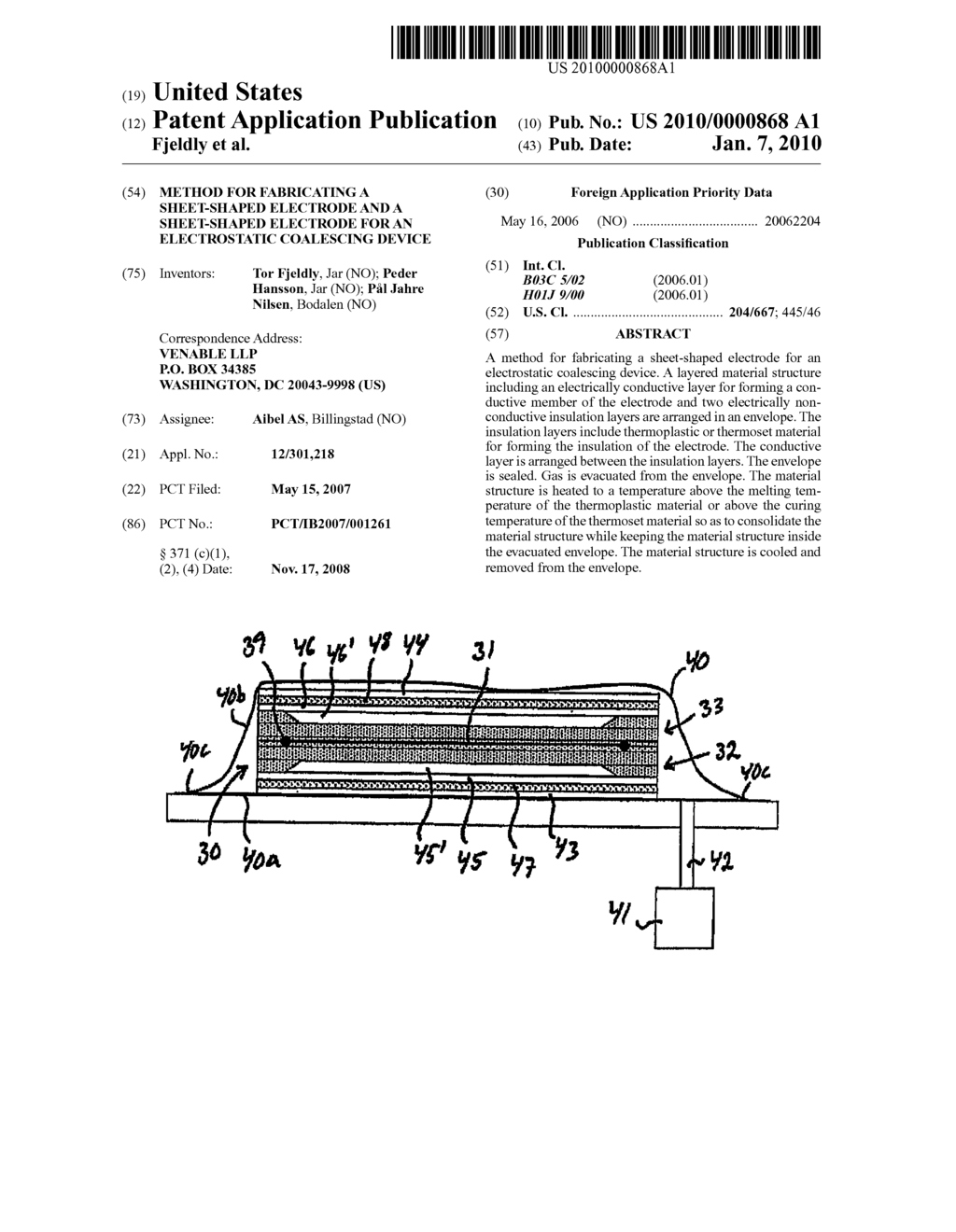 METHOD FOR FABRICATING A SHEET-SHAPED ELECTRODE AND A SHEET-SHAPED ELECTRODE FOR AN ELECTROSTATIC COALESCING DEVICE - diagram, schematic, and image 01