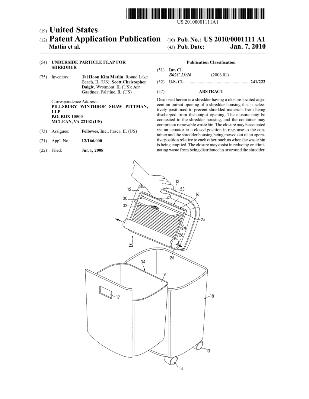 UNDERSIDE PARTICLE FLAP FOR SHREDDER - diagram, schematic, and image 01