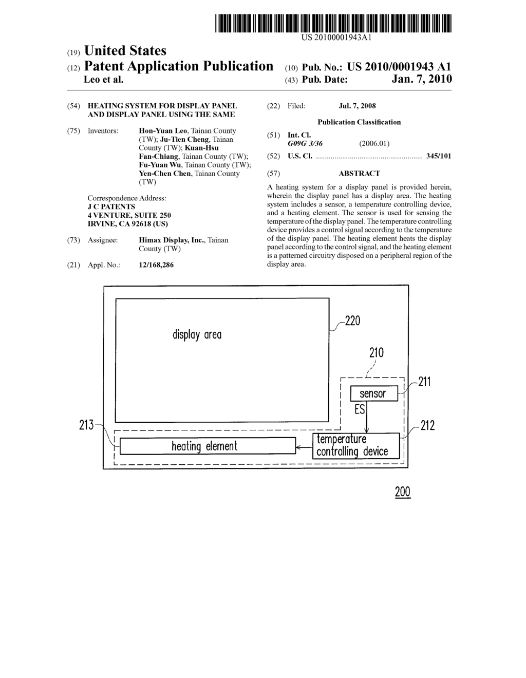 HEATING SYSTEM FOR DISPLAY PANEL AND DISPLAY PANEL USING THE SAME - diagram, schematic, and image 01