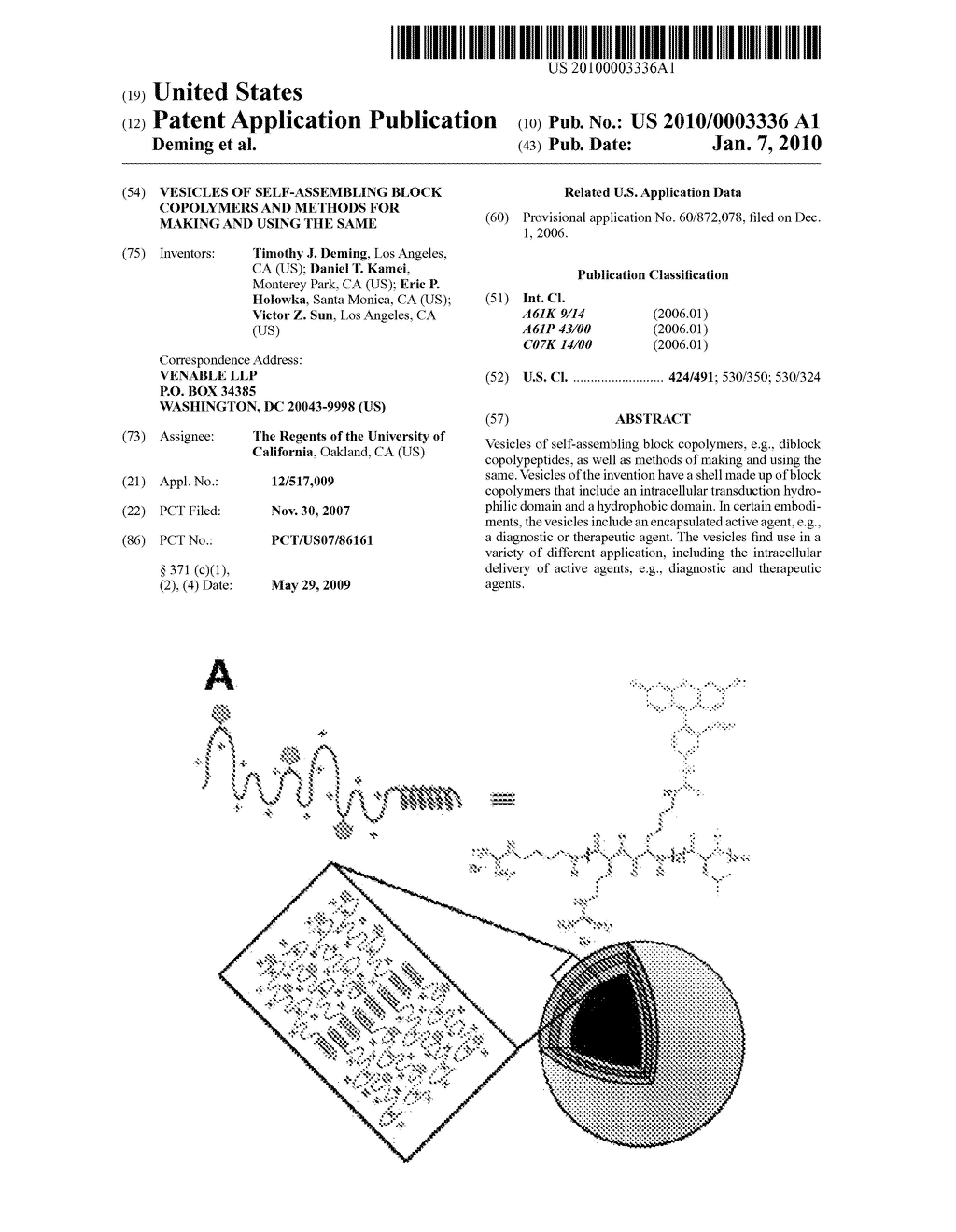 VESICLES OF SELF-ASSEMBLING BLOCK COPOLYMERS AND METHODS FOR MAKING AND USING THE SAME - diagram, schematic, and image 01